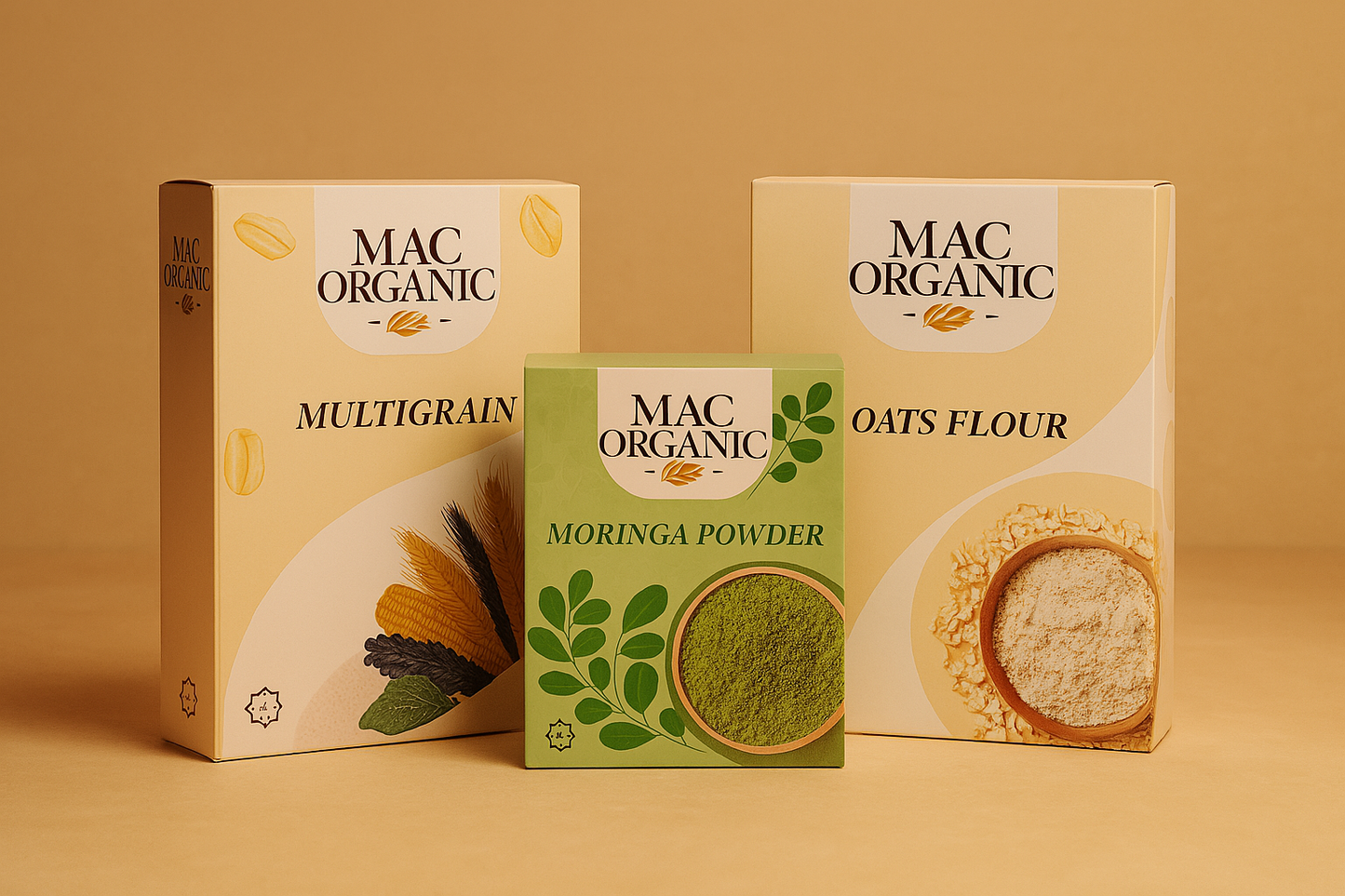 PACK OF 3 IN 1  MULTIGRAIN FLOUR OATS FLOUR AND MORINGA POWDER