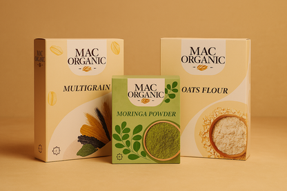 PACK OF 3 IN 1  MULTIGRAIN FLOUR OATS FLOUR AND MORINGA POWDER